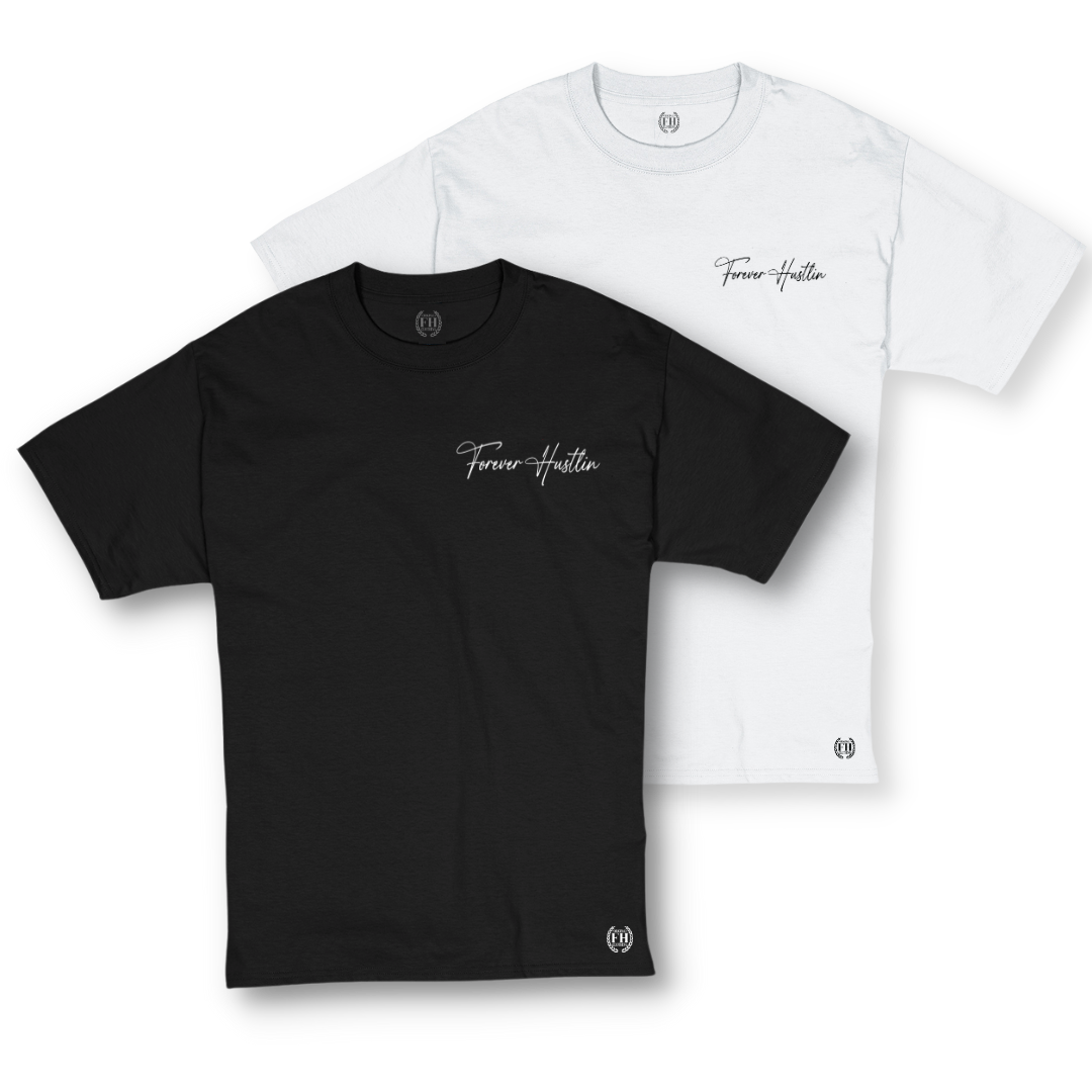 2pk. Forever Hustlin Signature Collection Tees